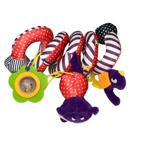 Mamas and Papas Activity Spiral Stroller Travel Toy Plush Birds Cow Rattle